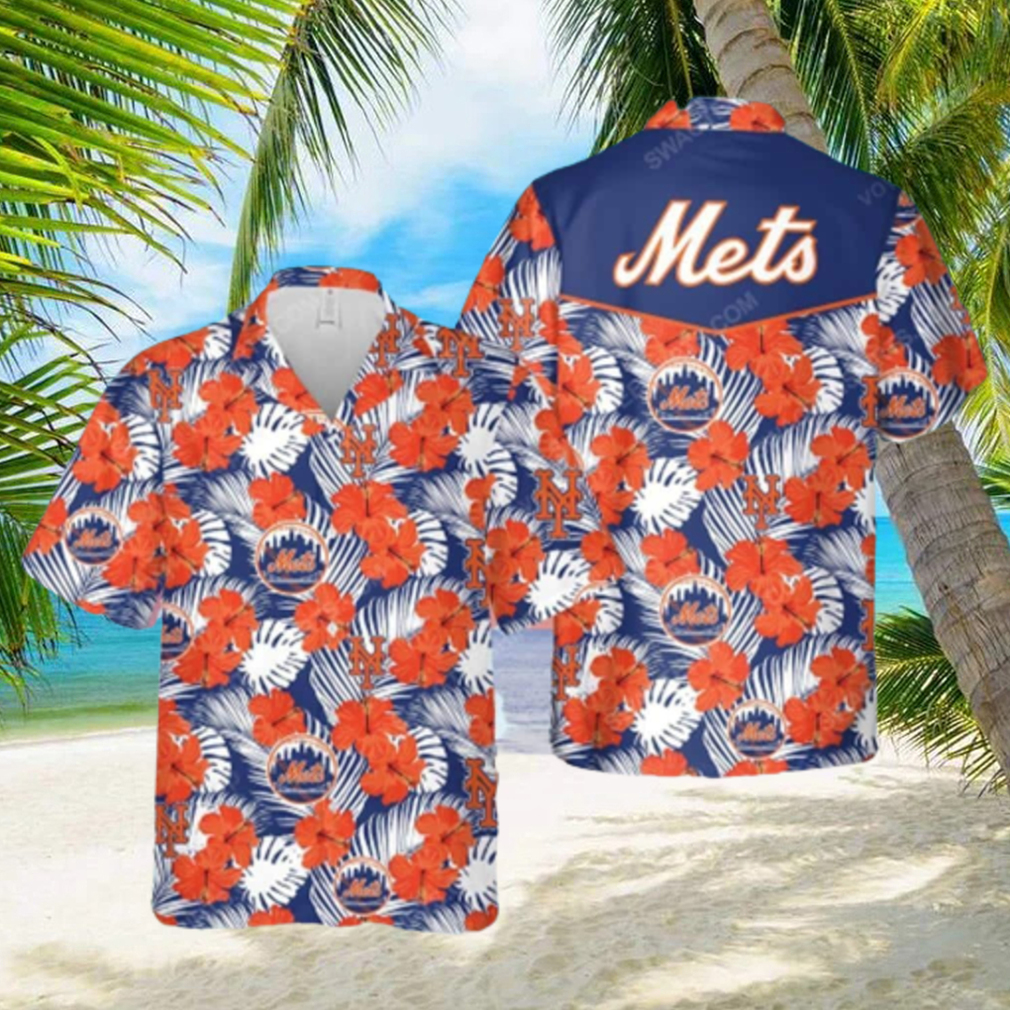 Aloha MLB New York Mets Hawaiian Shirt Hibiscus Flowers Beach Gift