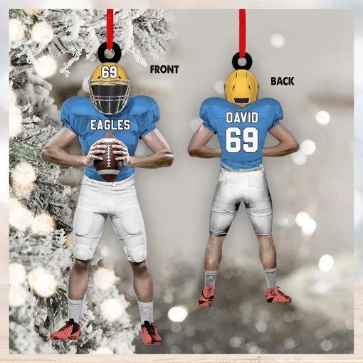 American Football Player Personalized Ornament For Football Lovers   Custom Gift For Football Player