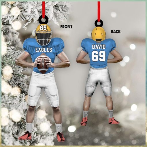 American Football Player Personalized Ornament For Football Lovers   Custom Gift For Football Player