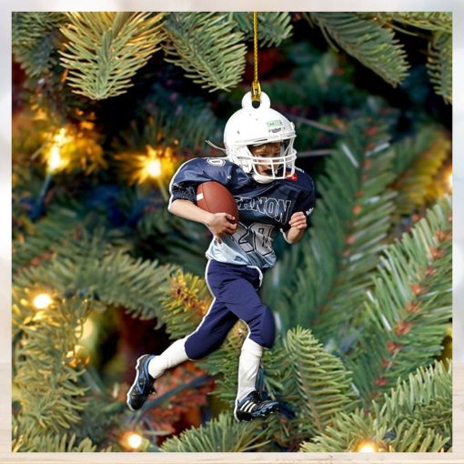 American Football Player Photo Personalized Ornament Gift For Football Player Football Lovers