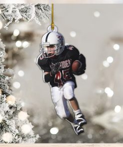 American Football Player Photo Personalized Ornament Gift For Football Player Football