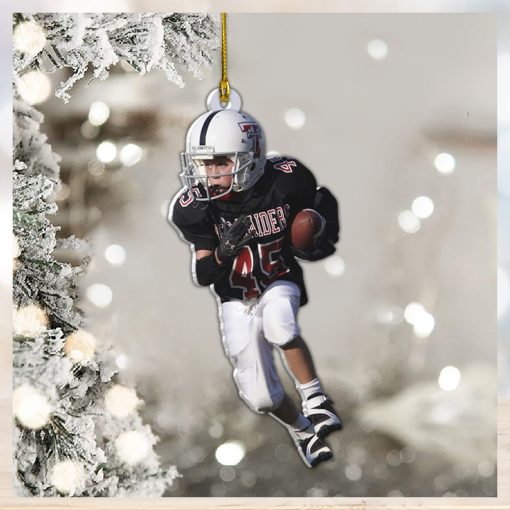 American Football Player Photo Personalized Ornament Gift For Football Player Football