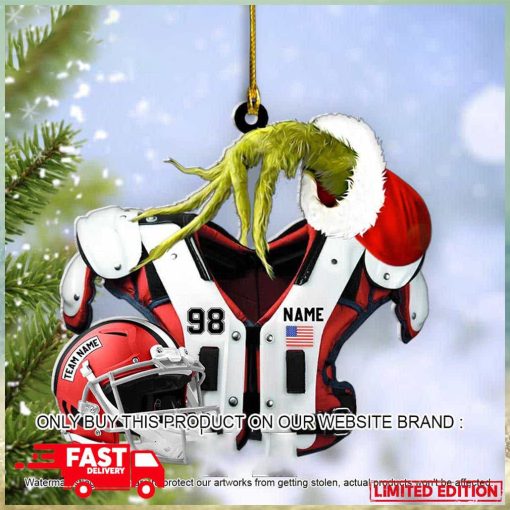 American Football Shoulder Pads Helmet Custom Name Tree Decorations Christmas Ornament