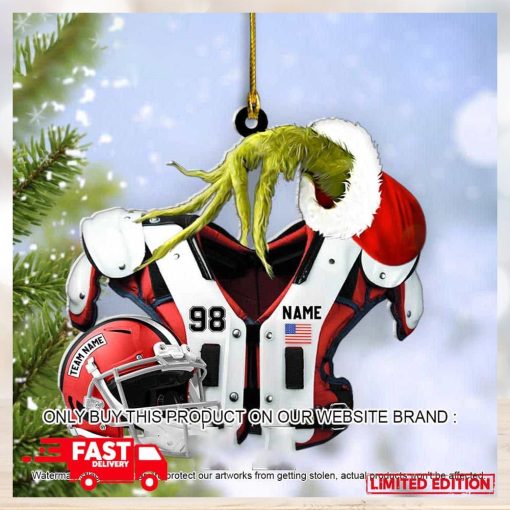 American Football Shoulder Pads Helmet Custom Name Tree Decorations Christmas Ornament