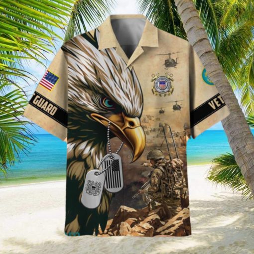 American Pride Authentic US Coast Guard Hawaiian Shirt For Men Veteran