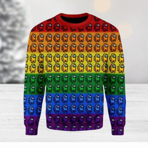 Among Us Gay Pride Ugly Christmas Sweater