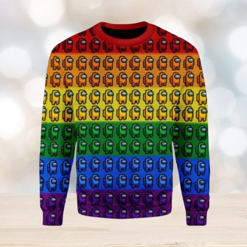 Among Us Gay Pride Ugly Christmas Sweater