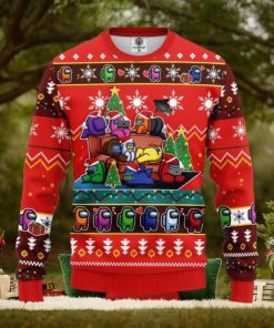 Among Us Ugly Christmas Sweater Red Amazing Gift Christmas Gift For Men And Women