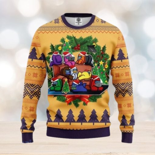 Among Us Yellow Ugly Christmas Sweater Best Gift For Men And Women