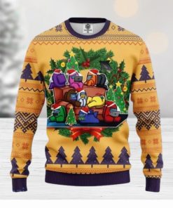 Among Us Yellow Ugly Christmas Sweater Best Gift For Men And Women