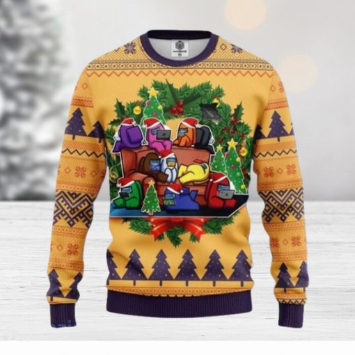 Among Us Yellow Ugly Christmas Sweater Best Gift For Men And Women