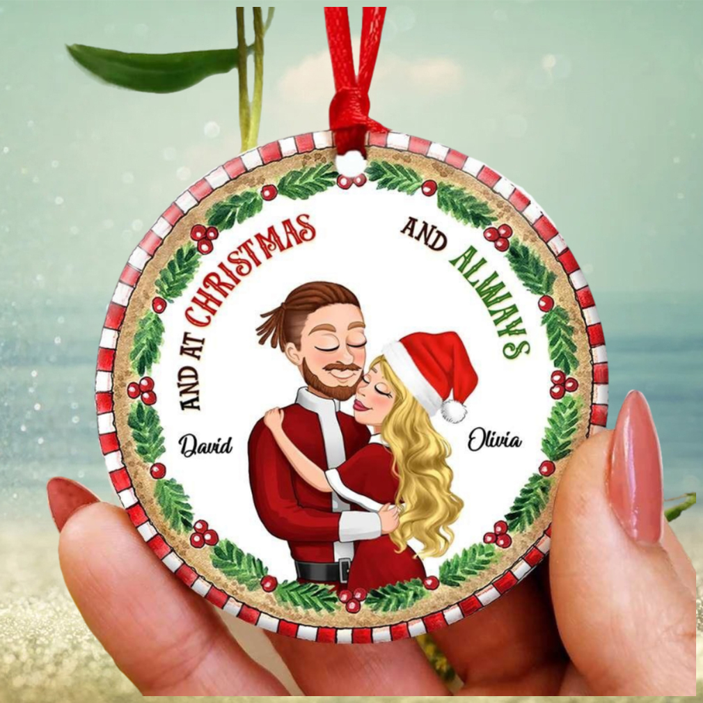 And At Christmas And Always, Couple Gift, Personalized Ornament, Hugging Couple Ornamen And At Christmas And Always, Couple Gift, Personalized Ornament, Hugging Couple Ornamen