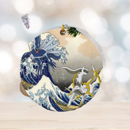 Arceus Vs Dialga Pokemon The Great Wave Japan Perfect Gift For Holiday Ornament