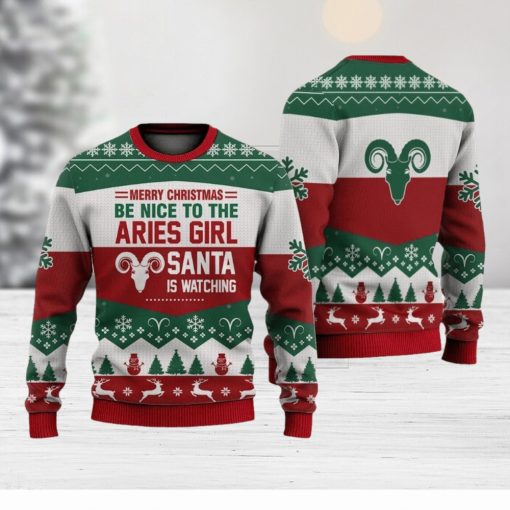 Aries Girl All Merry Christmas Be Nice Sweater Trending For Men And Women Gift Holidays