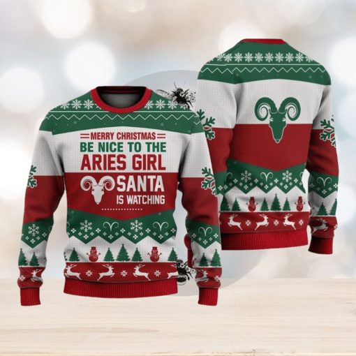 Aries Girl All Merry Christmas Be Nice Sweater Trending For Men And Women Gift Holidays