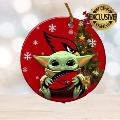 Arizona Cardinals Baby Yoda NFL Gifts For Fan Ceramic Christmas Tree Decorations Ornament