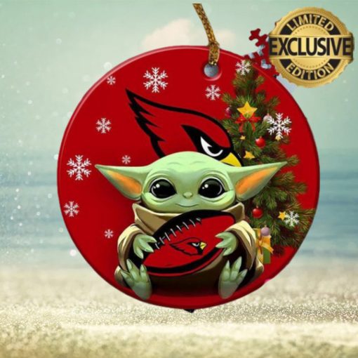 Arizona Cardinals Baby Yoda NFL Gifts For Fan Ceramic Christmas Tree Decorations Ornament