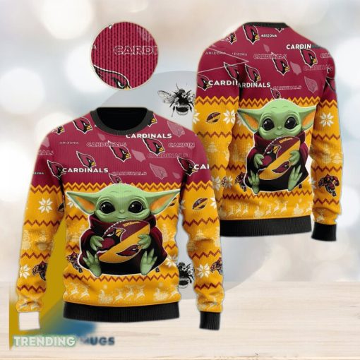 Arizona Cardinals Baby Yoda Shirt For American Football Fans Ugly Xmas Sweater