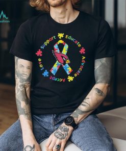 Arizona Cardinals Love Support Educate Advocate Accept Autism Awareness Shirt