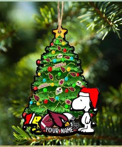 Arizona Cardinals Personalized Your Name Snoopy And Peanut Ornament Christmas Gifts For NFL Fans SP161023129ID03