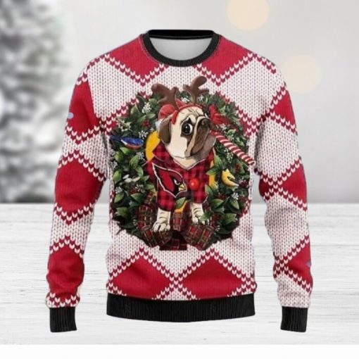 Arizona Cardinals Pug Dog Ugly Christmas Sweater