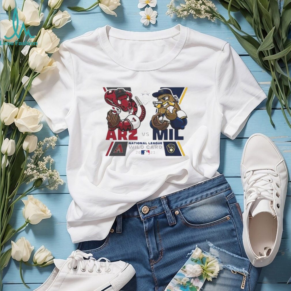 Arizona Diamondbacks Vs Milwaukee Brewers Mascot National League Wild Card T Shirt Arizona Diamondbacks Vs Milwaukee Brewers Mascot National League Wild Card T Shirt