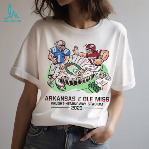 Arkansas Razorbacks vs Ole Miss Rebels Game Day 2023 Vaught Hemingway stadium shirt