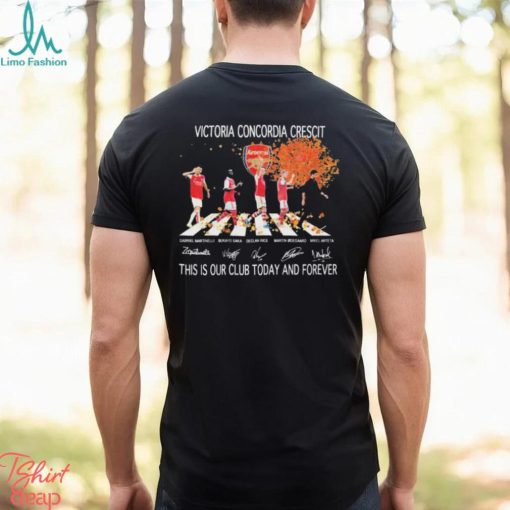 Arsenal Abbey Road Victoria Concordia Crescit This Is Our Club Today And Forever Signatures Shirt