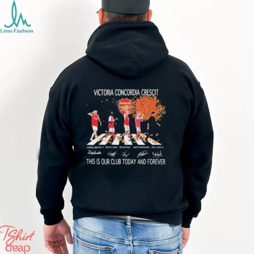 Arsenal Abbey Road Victoria Concordia Crescit This Is Our Club Today And Forever Signatures Shirt