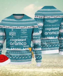 Aston Martin Cognizant F1 Team Custom Name Ugly Sweater Gift For Christmas