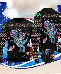 Astronauts Ride A T Rex In Space With The Planet Ugly Christmas Sweater Special Gift For Men Women