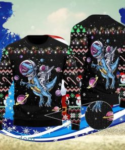 Astronauts Ride A T Rex In Space With The Planet Ugly Christmas Sweater Special Gift For Men Women