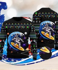 Astronauts Surf On A Surfboard In Space Ugly Christmas Sweater Special Gift For Men Women