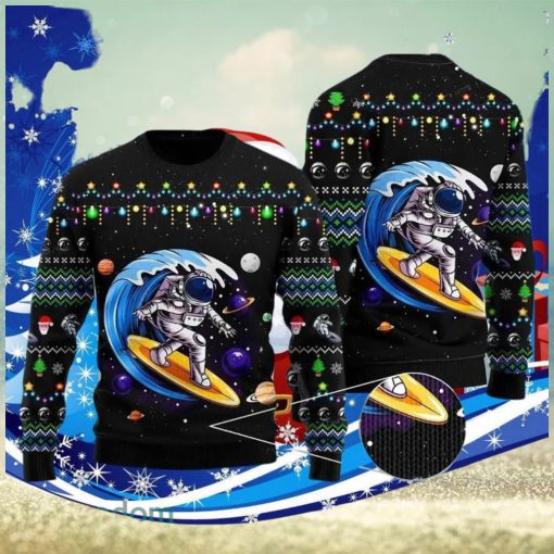 Astronauts Surf On A Surfboard In Space Ugly Christmas Sweater Special Gift For Men Women