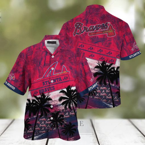 Atlanta Braves MLB Palm Tree Pattern Hawaii Shirt For Sports Fans Unisex Sport Hawaii Shirt