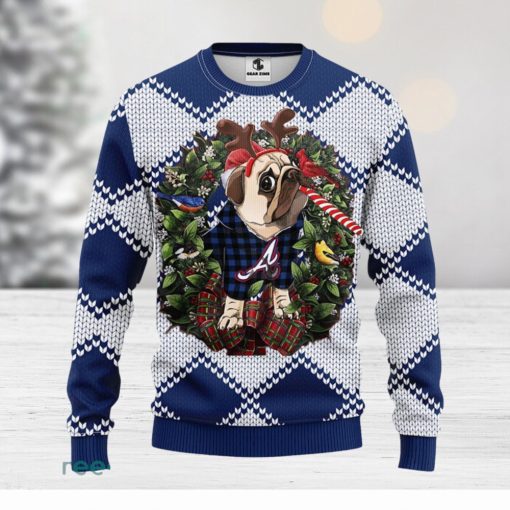 Atlanta Braves Pub Dog Christmas Ugly Sweater