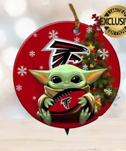 Atlanta Falcons Baby Yoda NFL Christmas Tree Decorations Ceramic Ornament