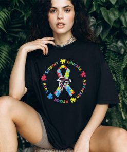 Atlanta Falcons Love Support Educate Advocate Accept Autism Awareness Shirt