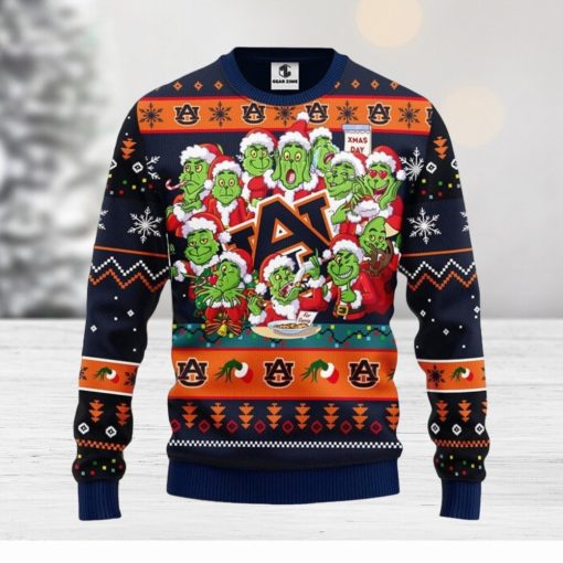 Auburn Tigers 12 Grinch Xmas Day Christmas Ugly Sweater Christmas Gift For Fans Party Hoiliday Gift