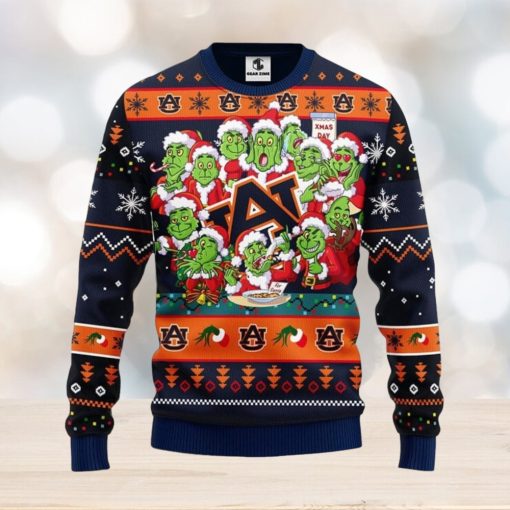 Auburn Tigers 12 Grinch Xmas Day Christmas Ugly Sweater Christmas Gift For Fans Party Hoiliday Gift