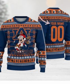 Auburn Tigers Mickey Player Custom Name And Number Ugly Christmas Sweater