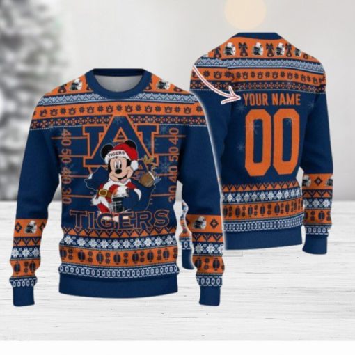 Auburn Tigers Mickey Player Custom Name And Number Ugly Christmas Sweater