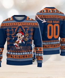 Auburn Tigers Mickey Player Custom Name And Number Ugly Christmas Sweater