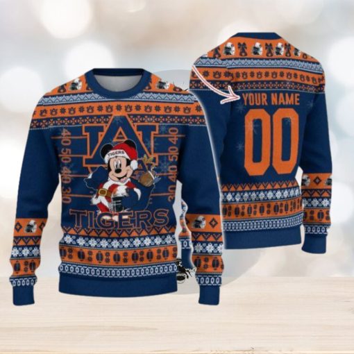 Auburn Tigers Mickey Player Custom Name And Number Ugly Christmas Sweater