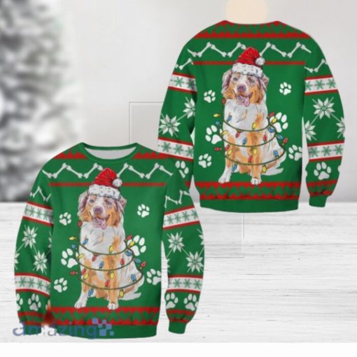 Australian Shepherd Green Christmas Sweatshirt Christmas Ugly Sweater