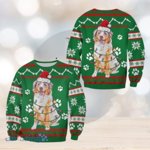 Australian Shepherd Green Christmas Sweatshirt Christmas Ugly Sweater