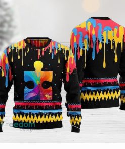 Autism Ugly Christmas Sweater Colorful 3D Sweater