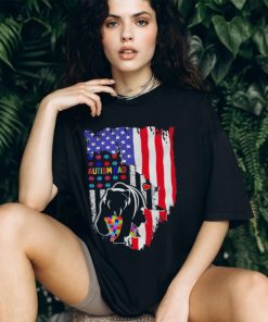 Autism dad bear american shirt