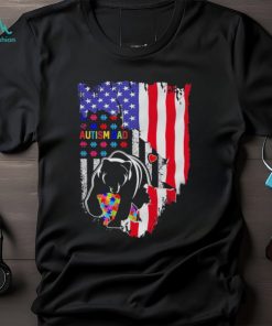 Autism dad bear american shirt