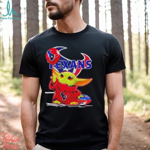 Baby Yoda Balloon Houston Texans Logo Shirt